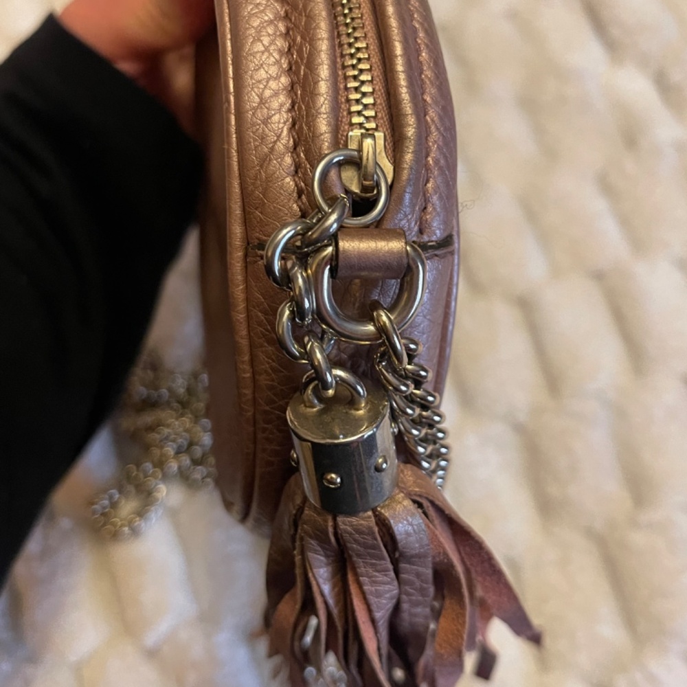 Gucci Soho Disco round Small Crossbody Bag - Metallic Rose Gold Authentic - Picture 5 of 12